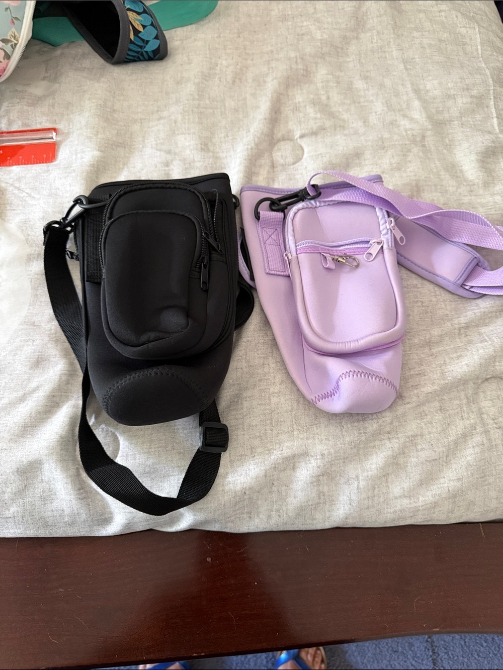 Source Unknown Black & Lilac Compact Crossbody Pouches